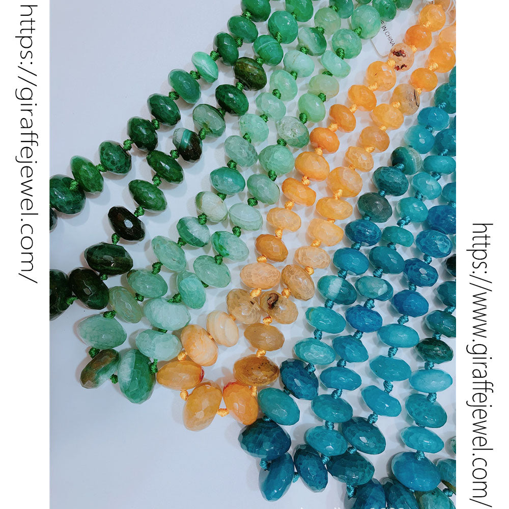 Wholesale Classic Color Agate Necklace Cut Angle Abacus Beads Women Jewelry Charm Necklace