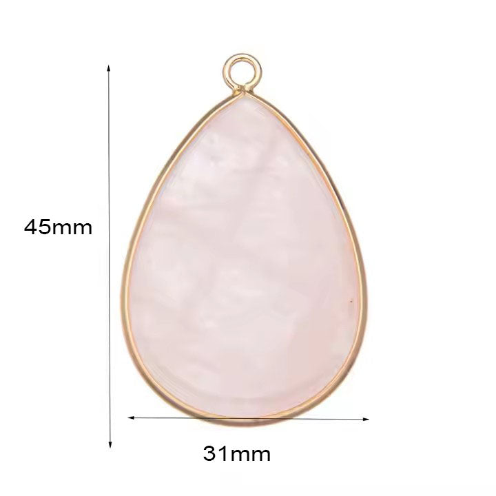 Natural Stone Oval Water Drop Crystal Pendant Necklace Diy Gem Jewelry Earrings Making