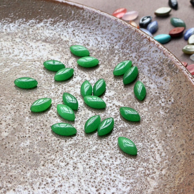 Natural Jade Agate Crystal Horse-eye Shape Cabochons Nude Stone Ring patch DIY Handmade Necklace Pendant Accessories