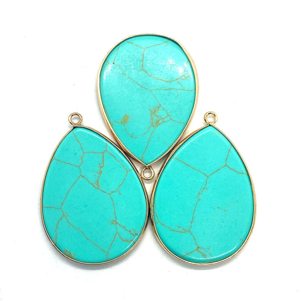 Natural Stone Oval Water Drop Crystal Pendant Necklace Diy Gem Jewelry Earrings Making