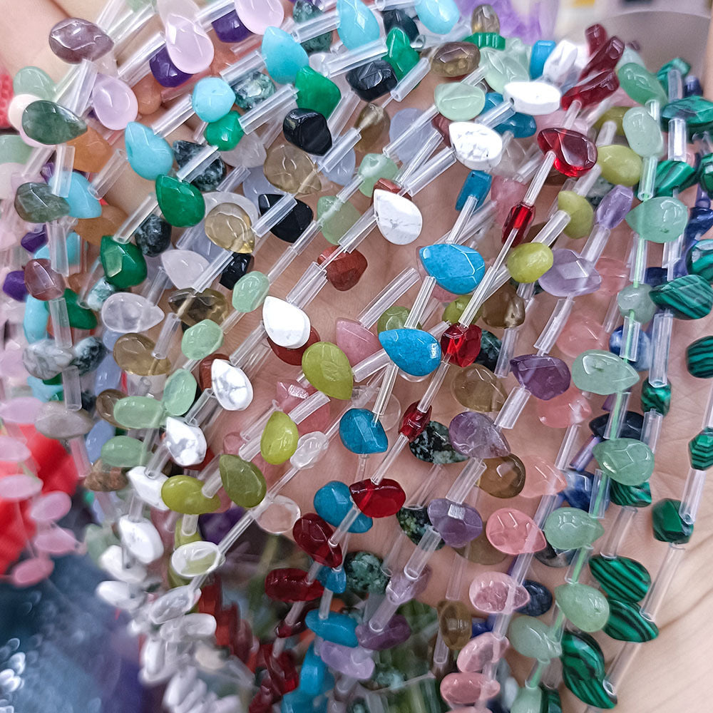Wholesale 1 item32pieces 9X6MM Natural Faceted Pear shape Gemstone Beads DIY Jewelry