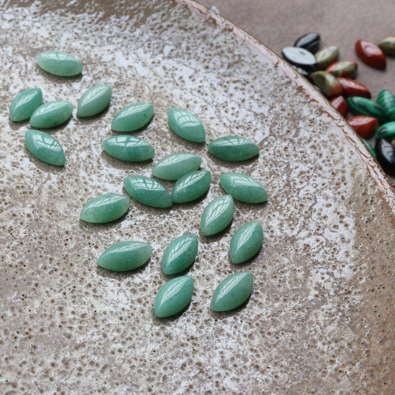 Natural Jade Agate Crystal Horse-eye Shape Cabochons Nude Stone Ring patch DIY Handmade Necklace Pendant Accessories