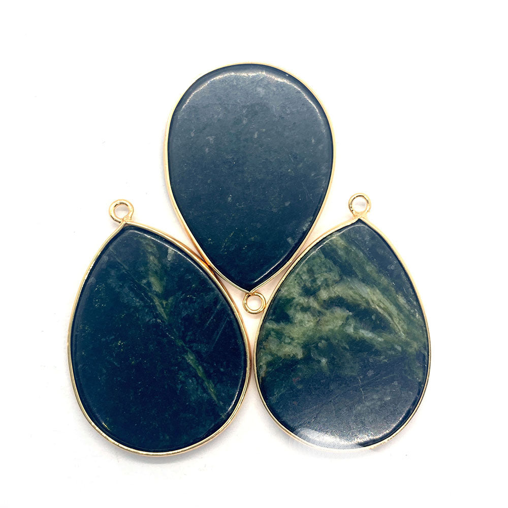 Natural Stone Oval Water Drop Crystal Pendant Necklace Diy Gem Jewelry Earrings Making