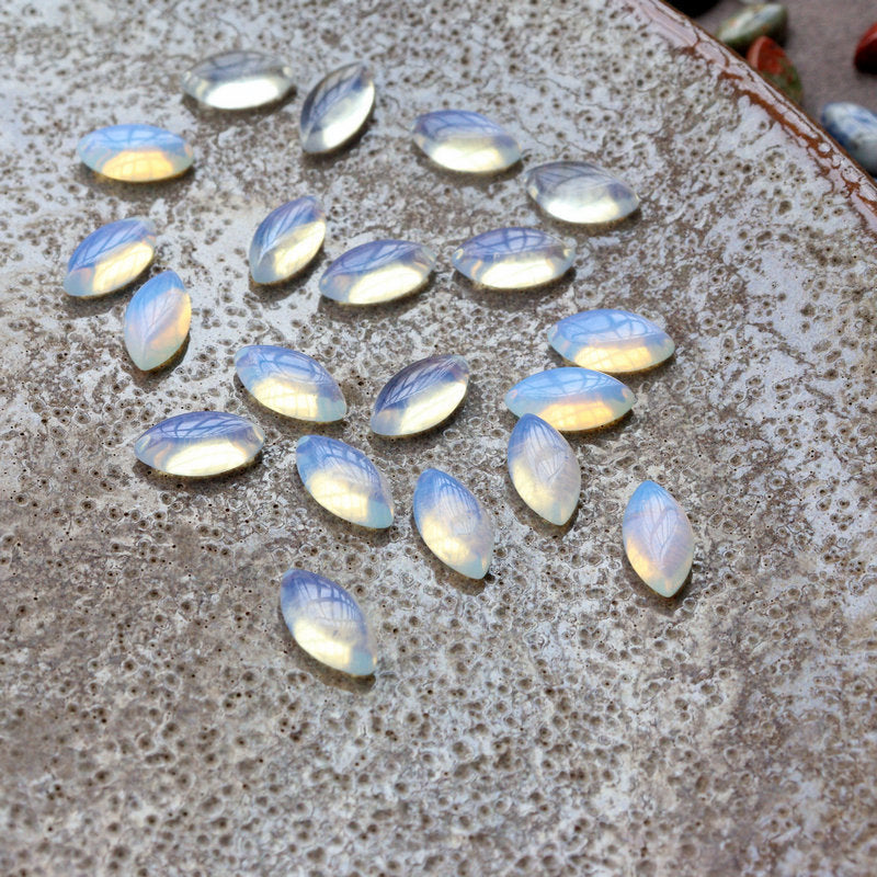 Natural Jade Agate Crystal Horse-eye Shape Cabochons Nude Stone Ring patch DIY Handmade Necklace Pendant Accessories