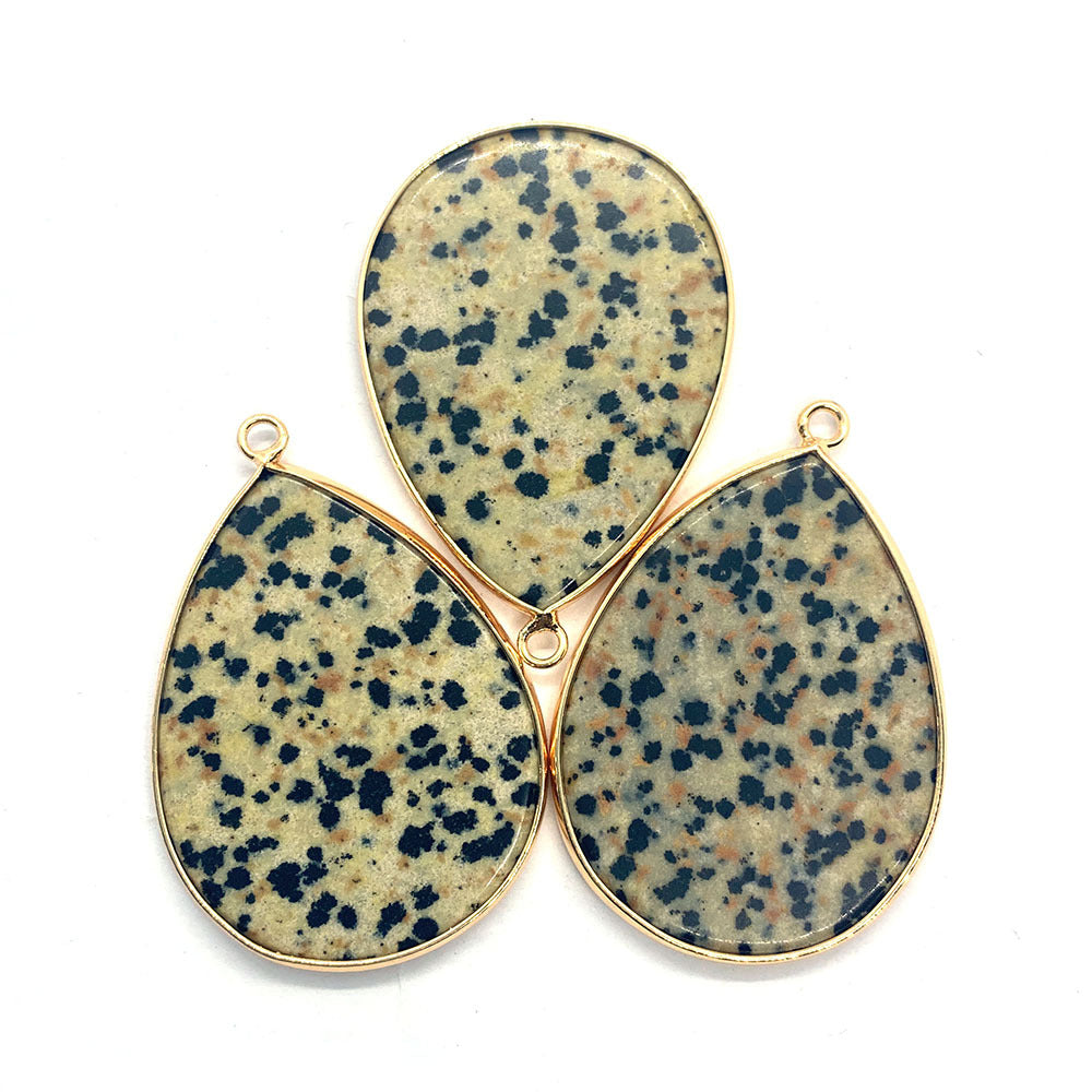 Natural Stone Oval Water Drop Crystal Pendant Necklace Diy Gem Jewelry Earrings Making