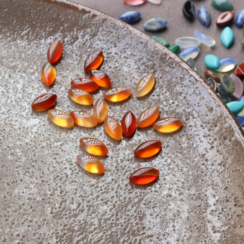 Natural Jade Agate Crystal Horse-eye Shape Cabochons Nude Stone Ring patch DIY Handmade Necklace Pendant Accessories