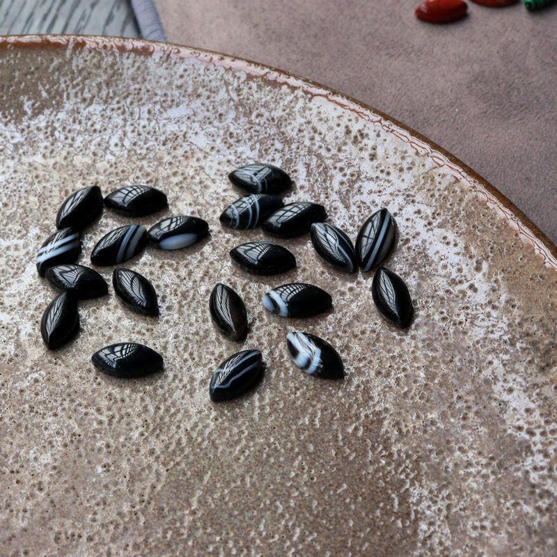 Natural Jade Agate Crystal Horse-eye Shape Cabochons Nude Stone Ring patch DIY Handmade Necklace Pendant Accessories