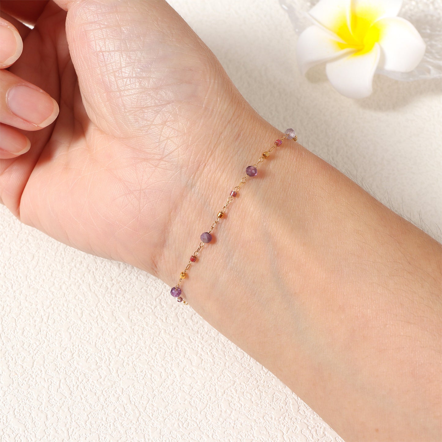 Stainless Steel Gemstone Bracelet