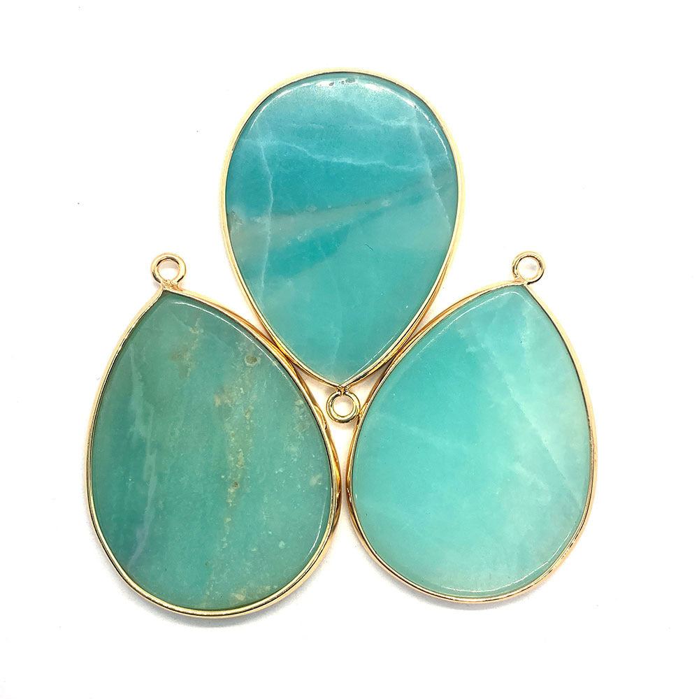 Natural Stone Oval Water Drop Crystal Pendant Necklace Diy Gem Jewelry Earrings Making