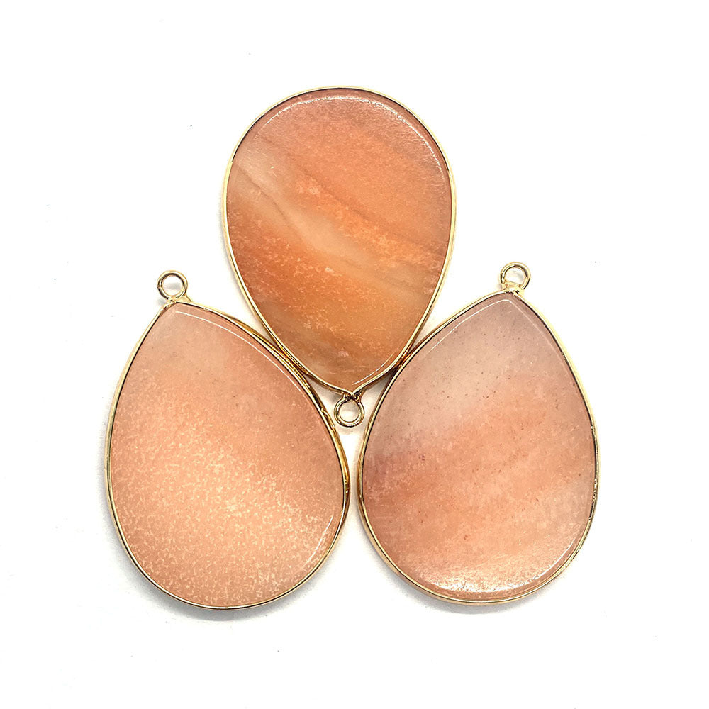 Natural Stone Oval Water Drop Crystal Pendant Necklace Diy Gem Jewelry Earrings Making