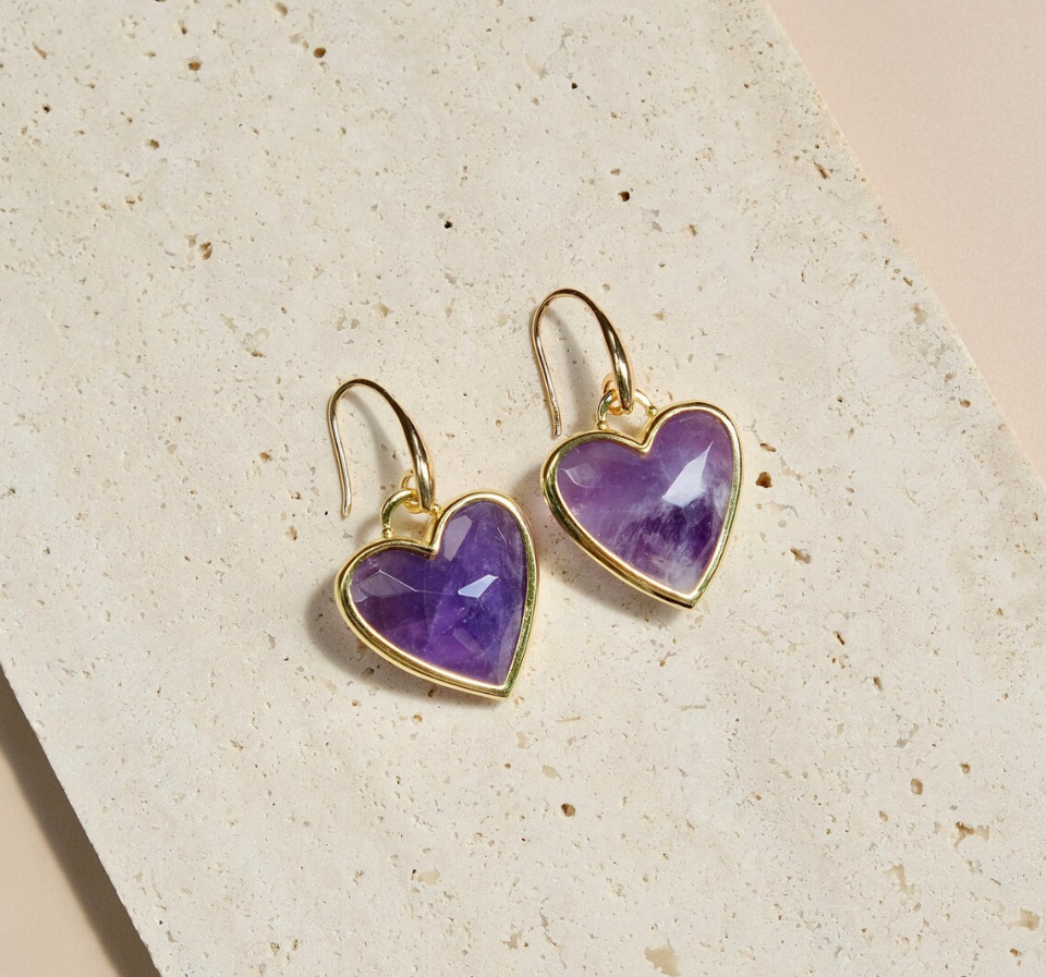 Beautiful Gemstone Amethyst Pendant Gemstone Heart Pendant for Necklace Making
