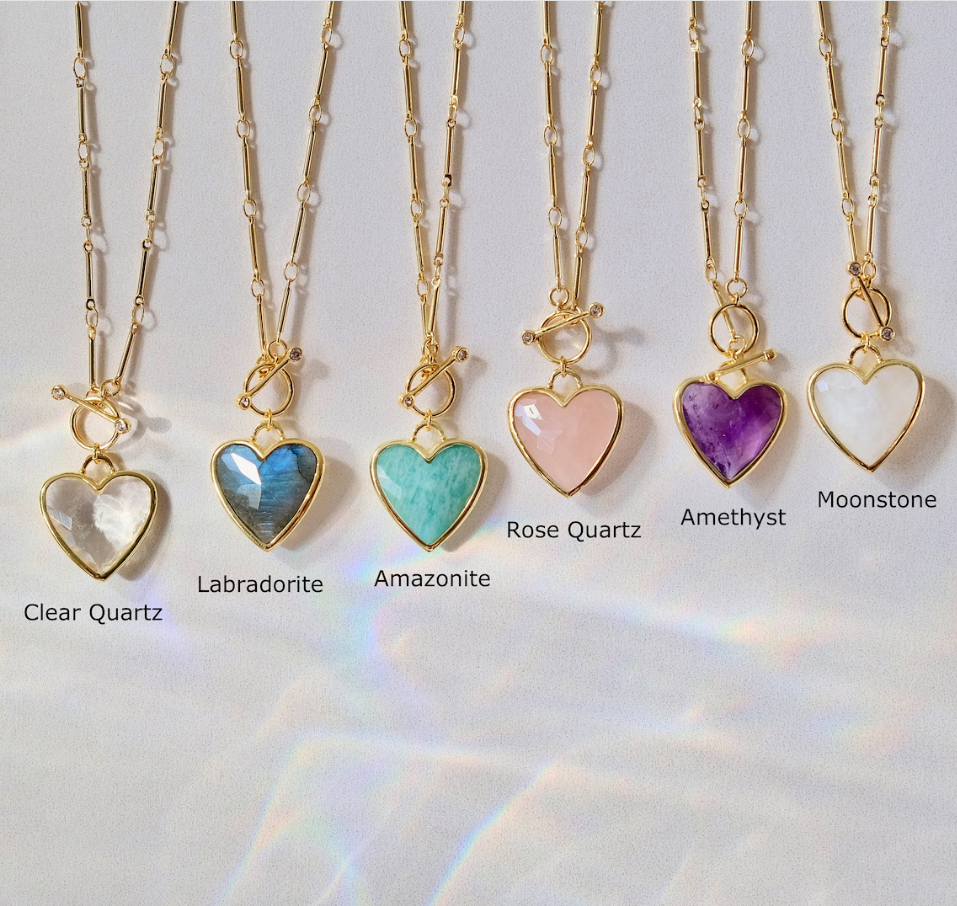 Beautiful Gemstone Amethyst Pendant Gemstone Heart Pendant for Necklace Making