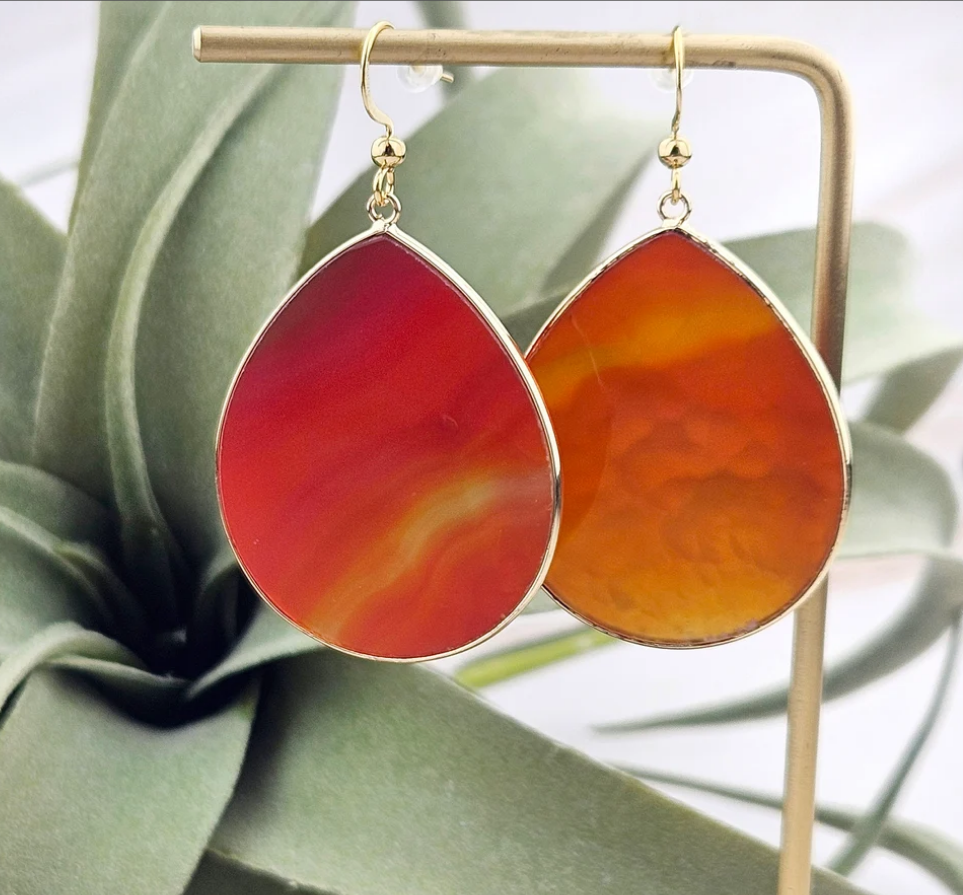 Natural Stone Oval Water Drop Crystal Pendant Necklace Diy Gem Jewelry Earrings Making