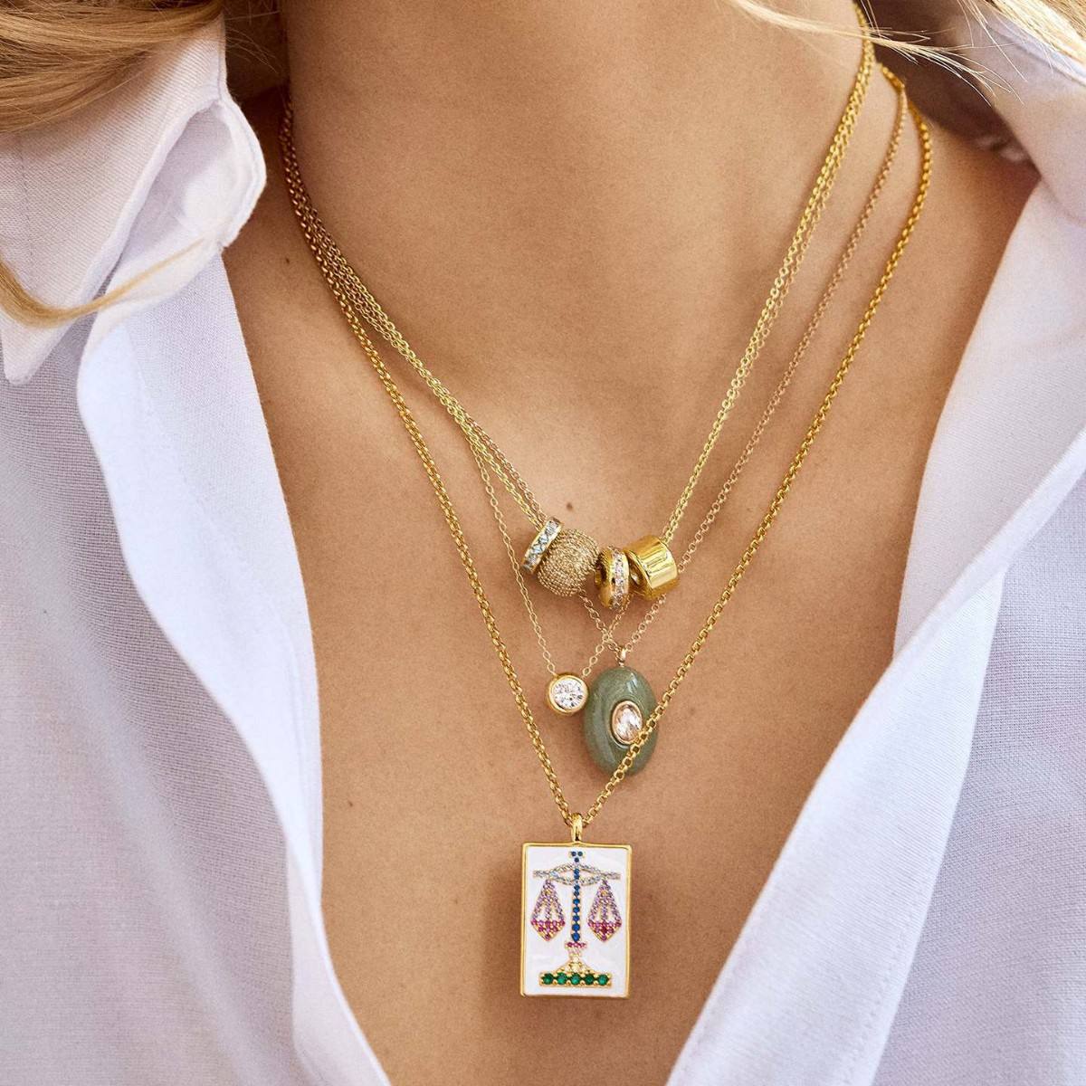 12 Birthstone Necklace Natural Stone Waterdrop Pendant Zircon-encrusted Friendship Christmas Gifts Jewelry