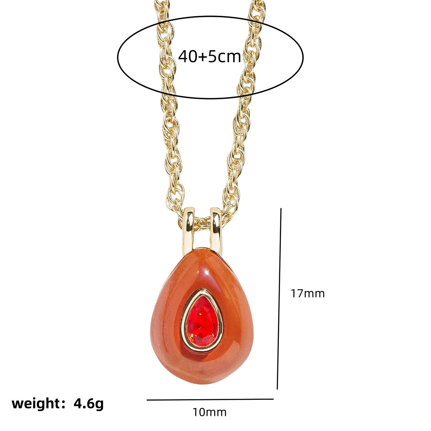 12 Birthstone Necklace Natural Stone Waterdrop Pendant Zircon-encrusted Friendship Christmas Gifts Jewelry