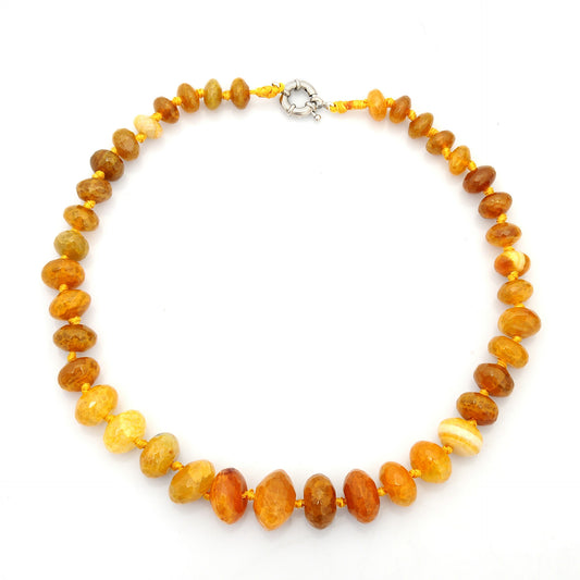 Wholesale Classic Color Agate Necklace Cut Angle Abacus Beads Women Jewelry Charm Necklace