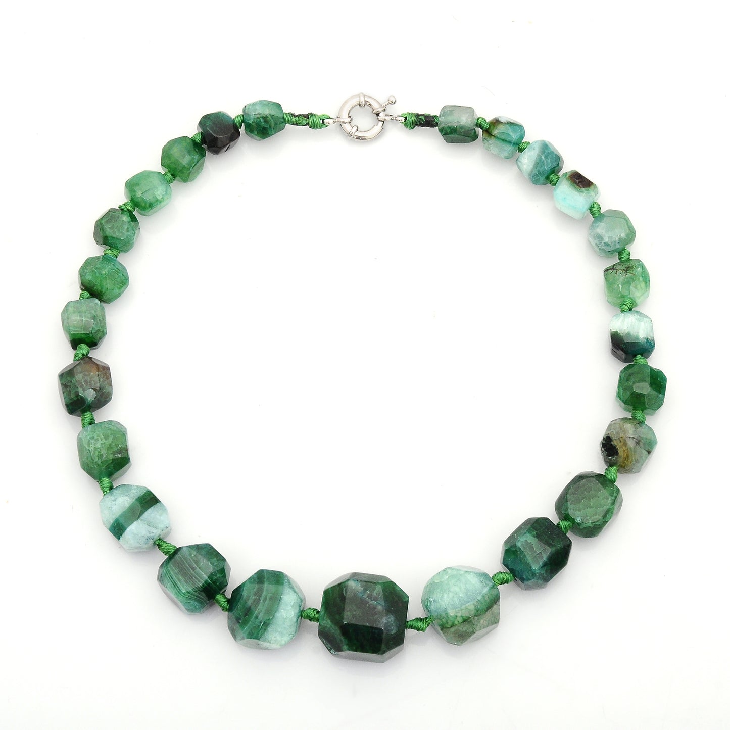 Women's Chunky Multi-Colour Faceted Natural Agate Gemstone Necklace
