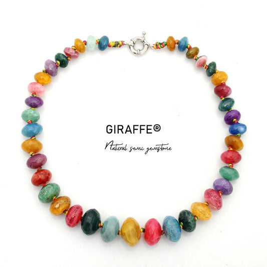 Wholesale Classic Color Agate Necklace Cut Angle Abacus Beads Women Jewelry Charm Necklace