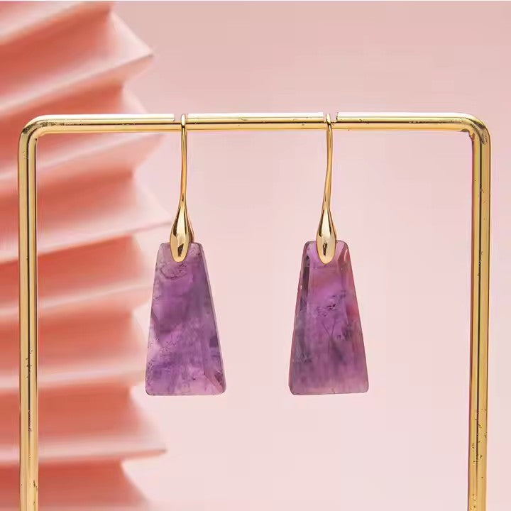 Wholesale Geometric Trapezoid Gemstone Crystal Pendant Charm Fashion Jewelry Accessories