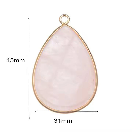 Natural Stone Oval Water Drop Crystal Pendant Necklace Diy Gem Jewelry Earrings Making