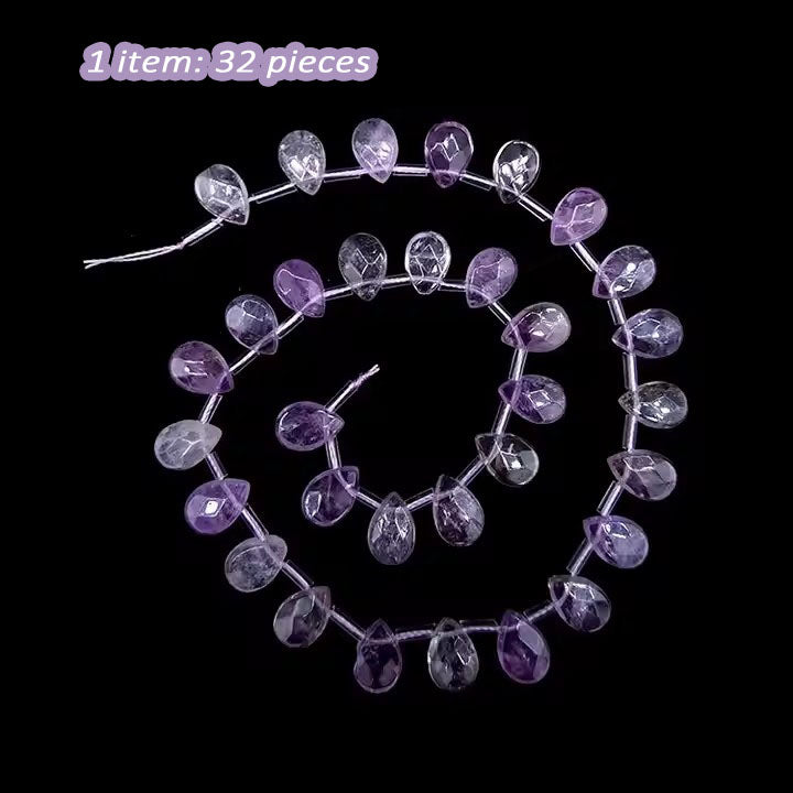 Wholesale 1 item32pieces 9X6MM Natural  Faceted Pear shape Gemstone Beads DIY Jewelry