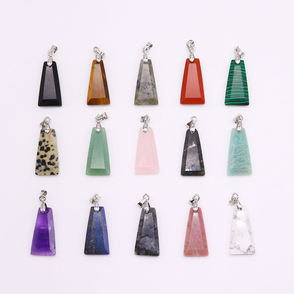 Wholesale Geometric Trapezoid Gemstone Crystal Pendant Charm Fashion Jewelry Accessories