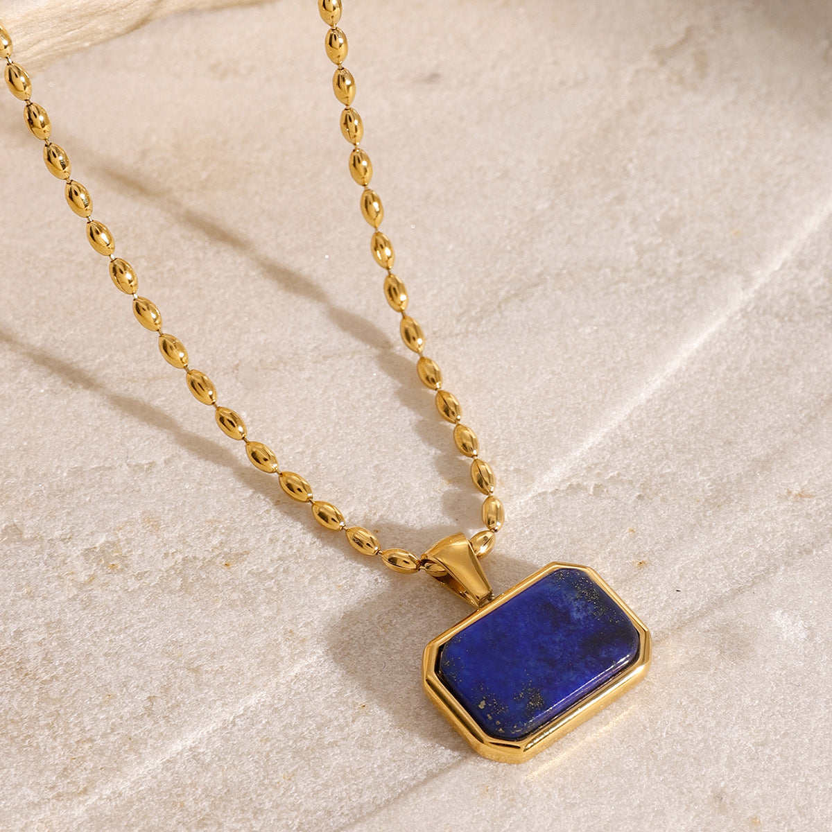 【GIRAFFE®】Amazonite Tiger eye Lapis lazuli Green jade Necklace,Minimalist Gemstone necklace