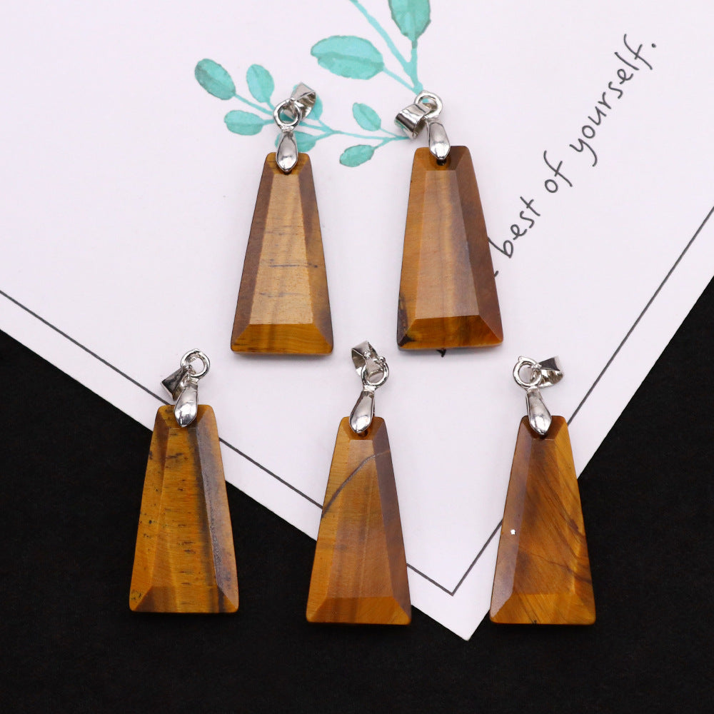 Wholesale Geometric Trapezoid Gemstone Crystal Pendant Charm Fashion Jewelry Accessories