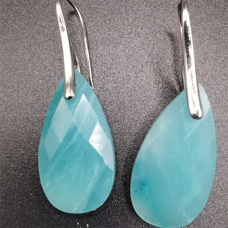 Europe and the United States Popular Simple Multi-faceted Drop Shaped Earrings