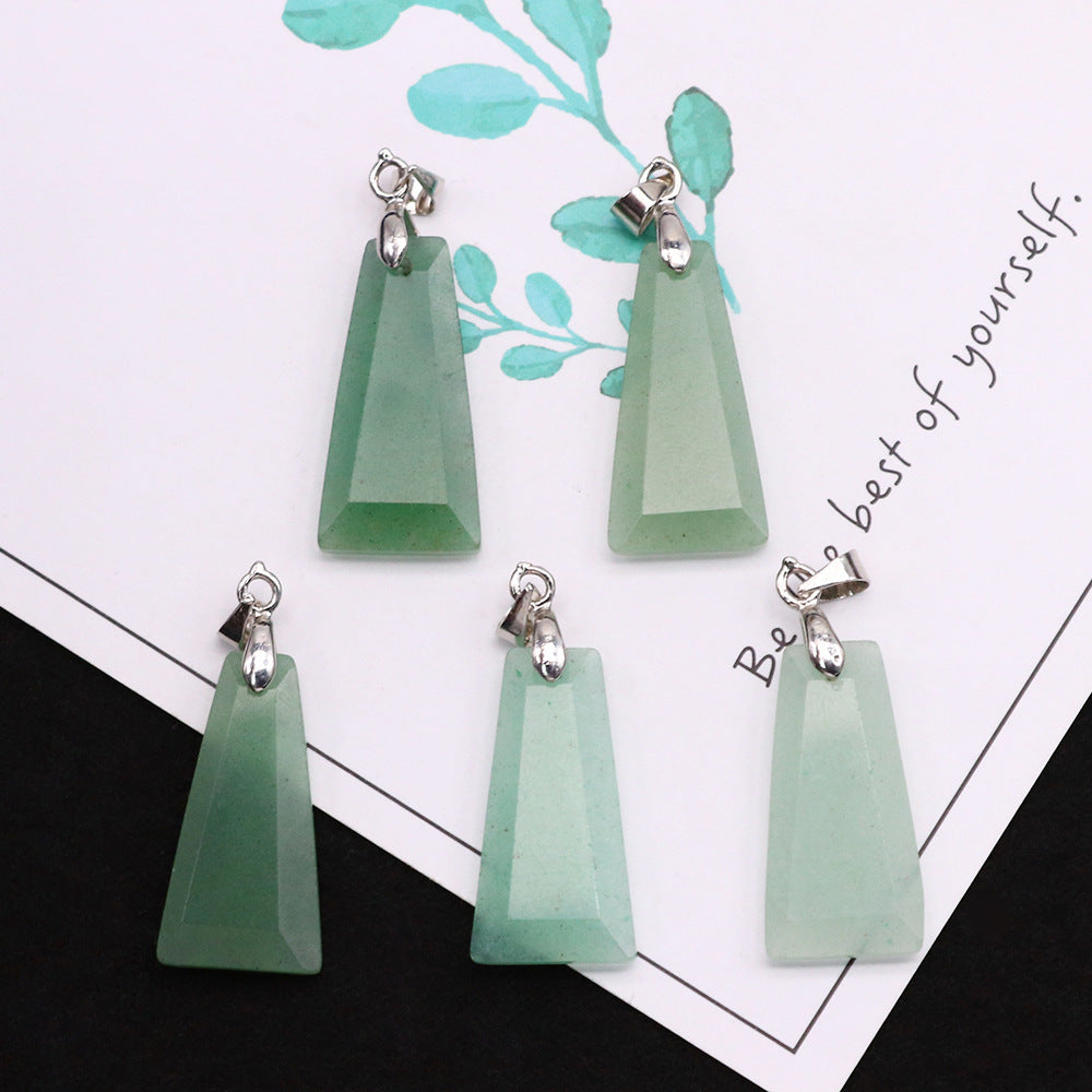 Wholesale Geometric Trapezoid Gemstone Crystal Pendant Charm Fashion Jewelry Accessories
