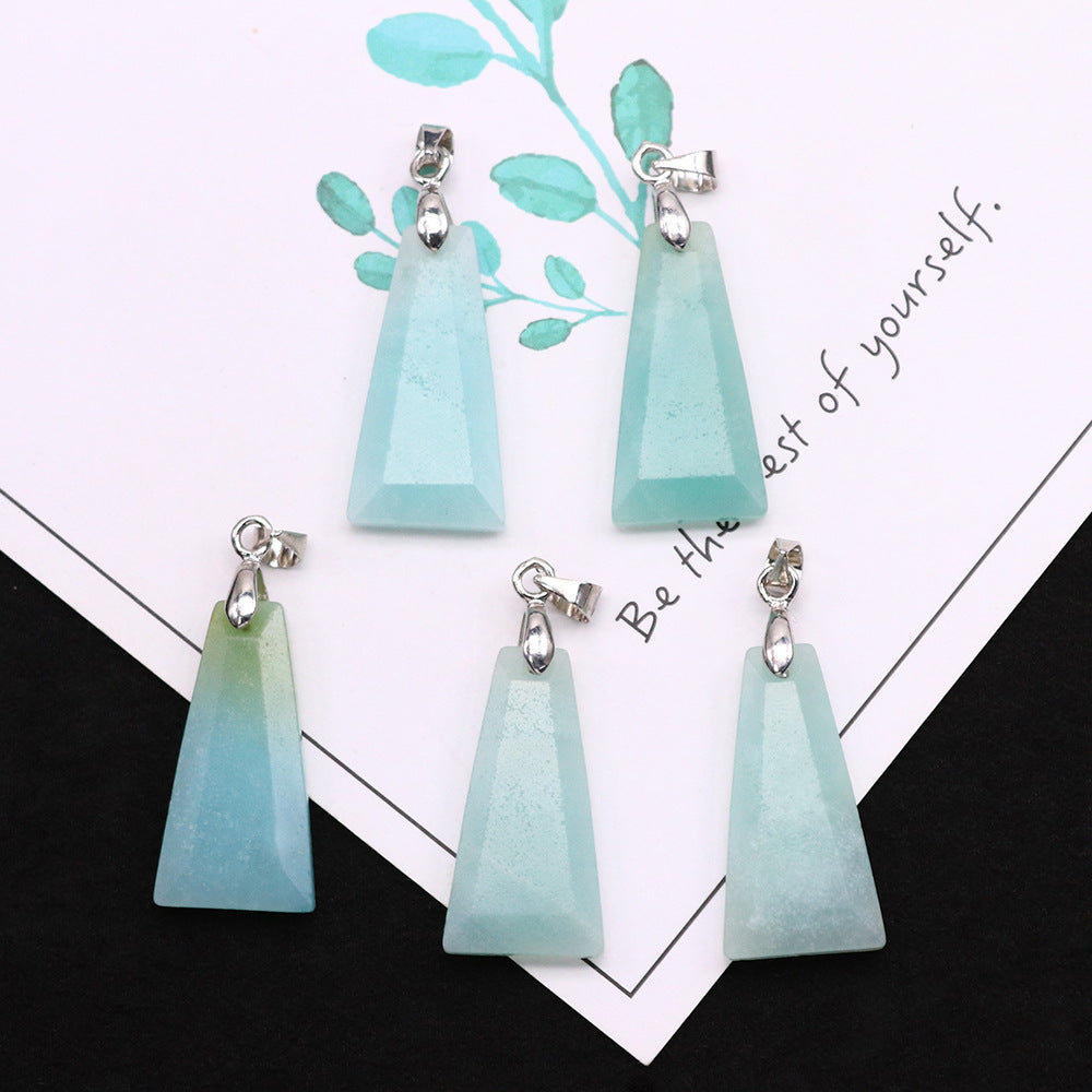 Wholesale Geometric Trapezoid Gemstone Crystal Pendant Charm Fashion Jewelry Accessories