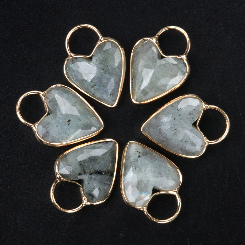 Beautiful Gemstone Amethyst Pendant Gemstone Heart Pendant for Necklace Making