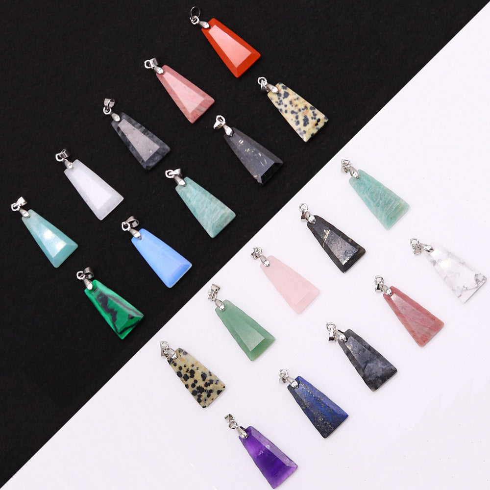 Wholesale Geometric Trapezoid Gemstone Crystal Pendant Charm Fashion Jewelry Accessories