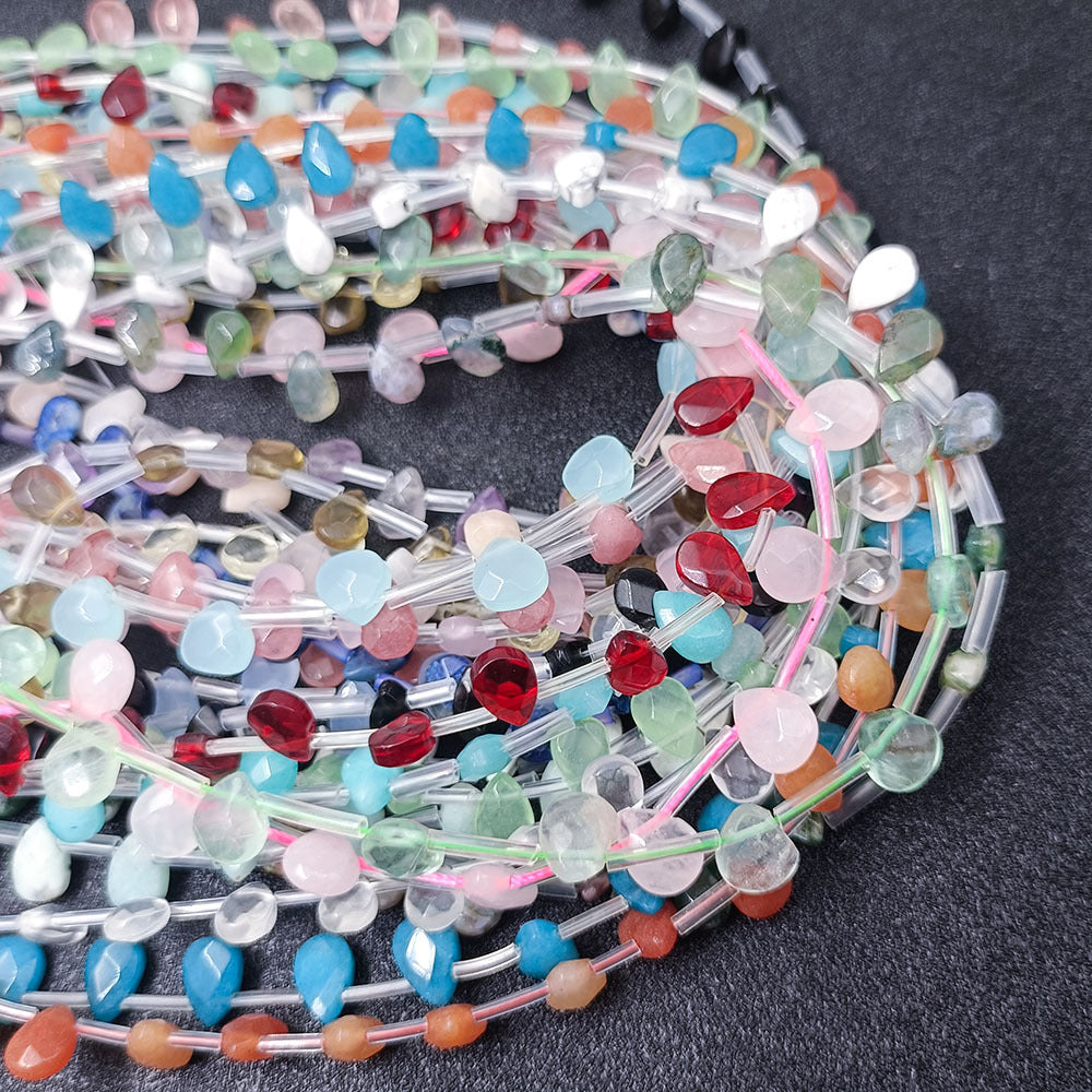 Wholesale 1 item32pieces 9X6MM Natural  Faceted Pear shape Gemstone Beads DIY Jewelry