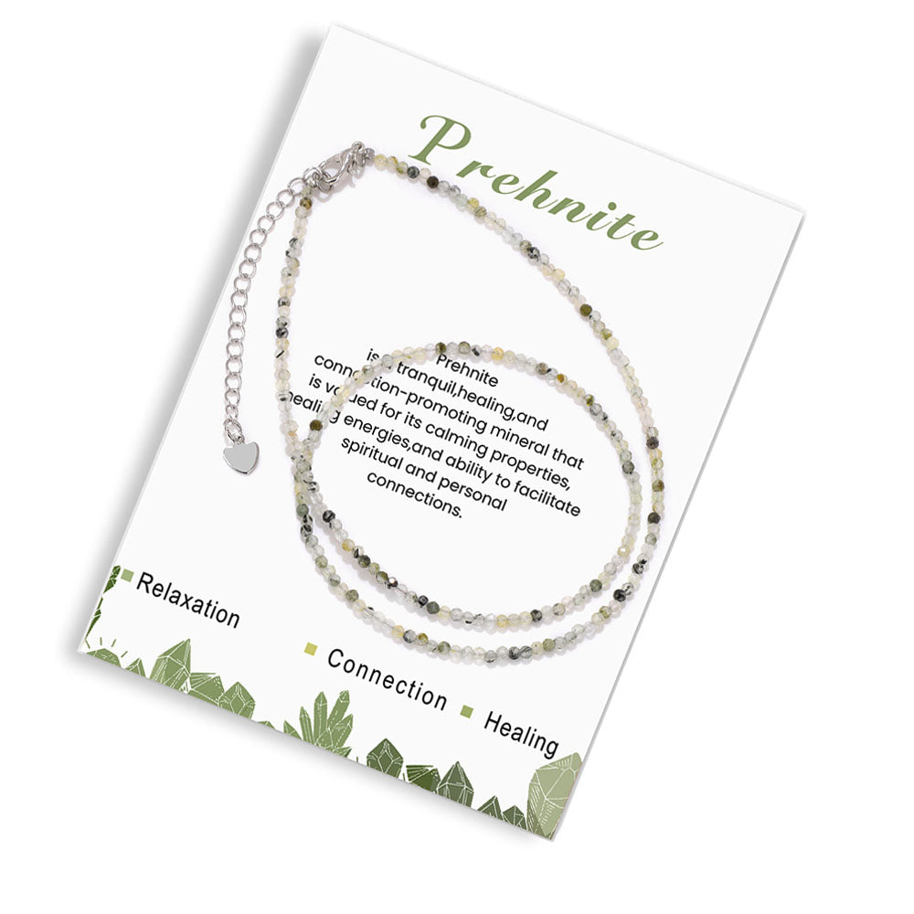 Natural Gemstone Necklace, Faceted Cube, 2-2.5mm, Mother's Clasp, Simple Style