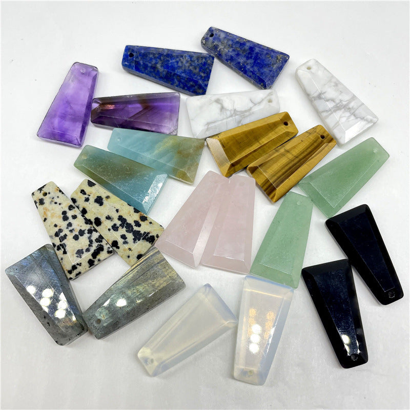 Wholesale Geometric Trapezoid Gemstone Crystal Pendant Charm Fashion Jewelry Accessories