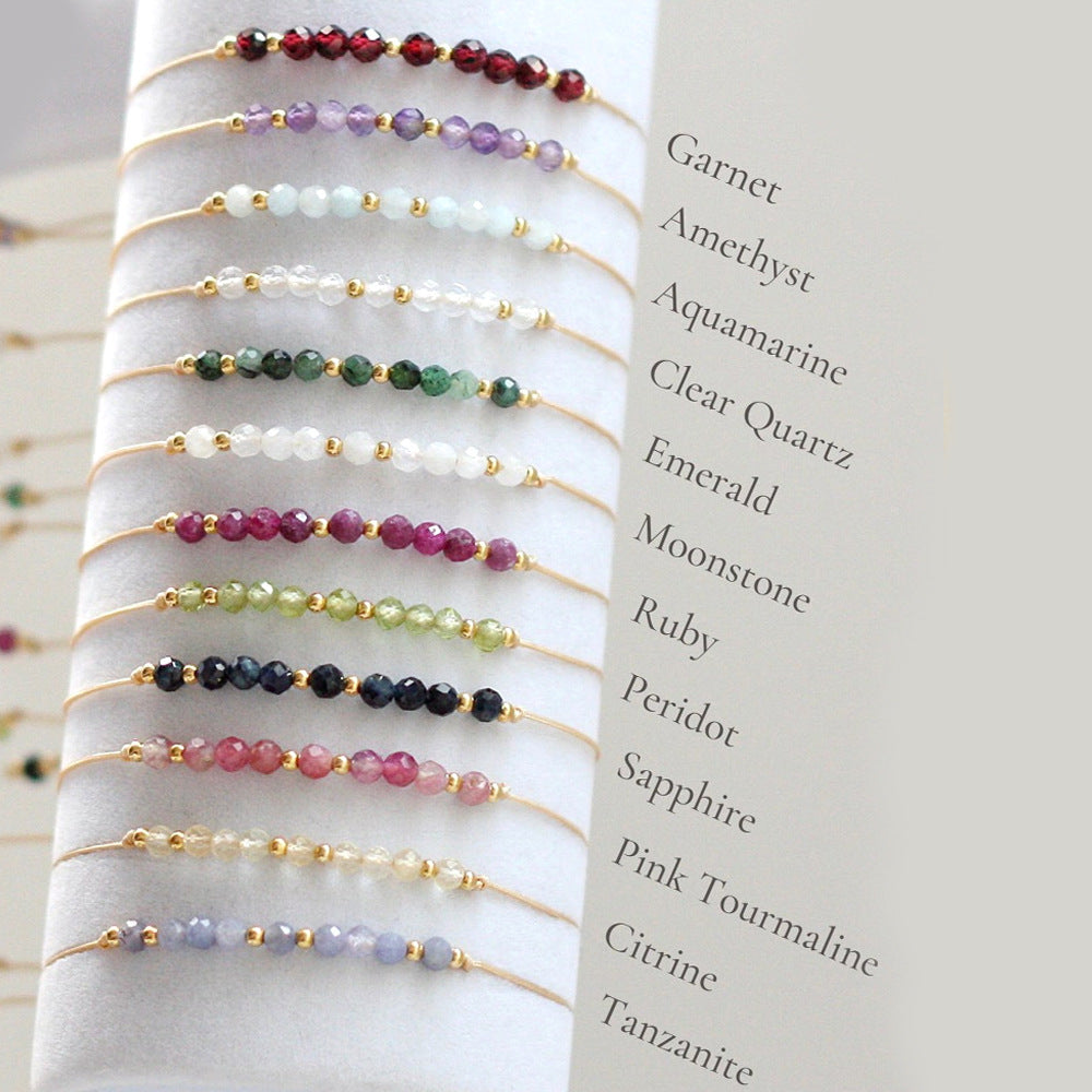 Natural Gemstone Crystal Bracelet Healing Spiritual Ruby Bracelet Adjustable