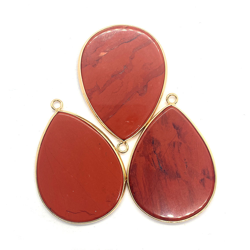 Natural Stone Oval Water Drop Crystal Pendant Necklace Diy Gem Jewelry Earrings Making