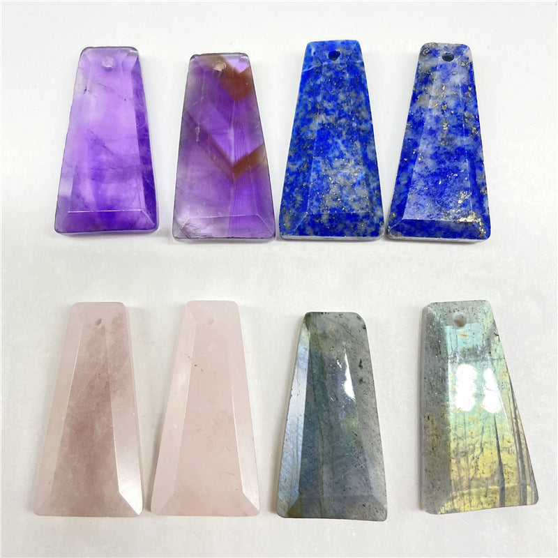 Wholesale Geometric Trapezoid Gemstone Crystal Pendant Charm Fashion Jewelry Accessories