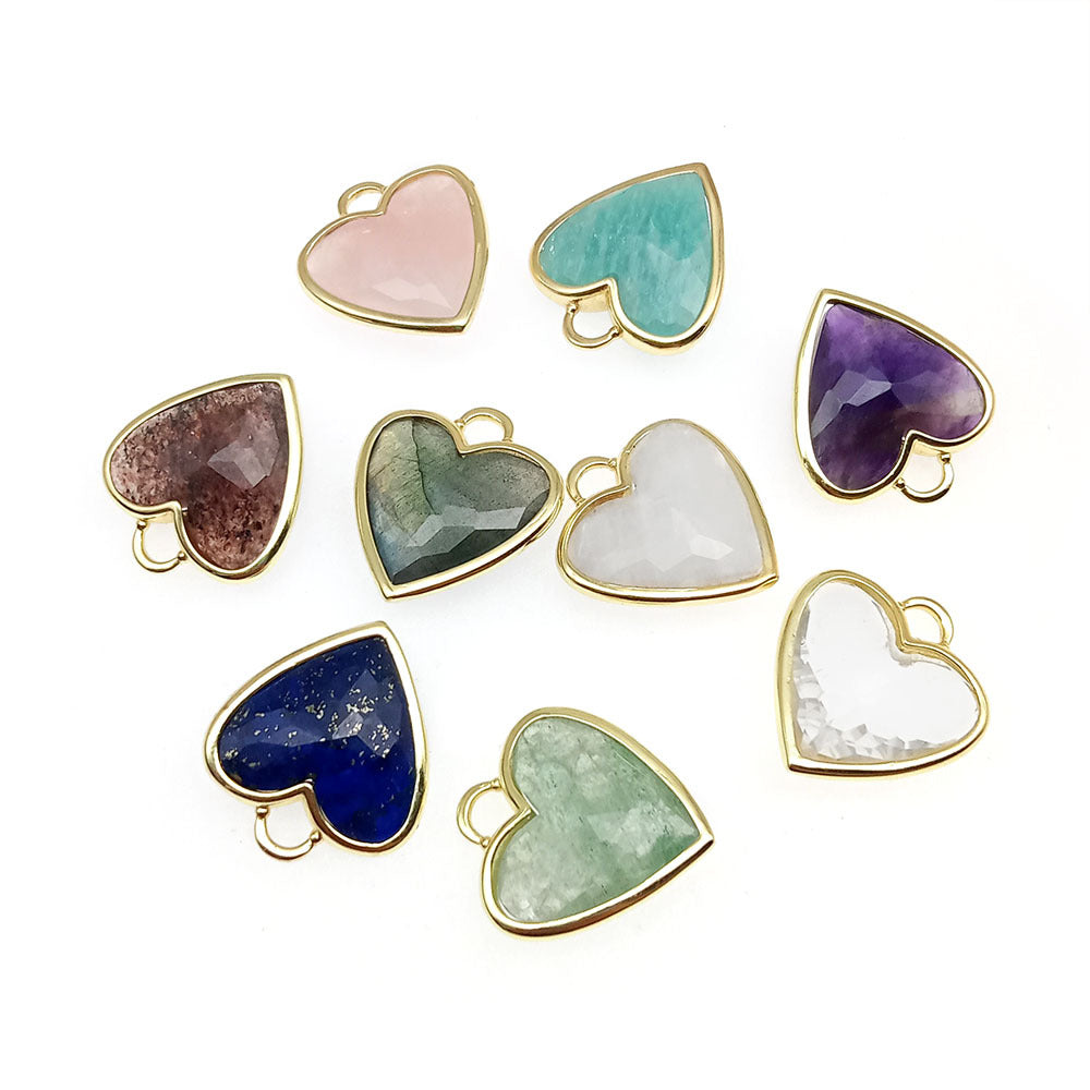 Beautiful Gemstone Amethyst Pendant Gemstone Heart Pendant for Necklace Making