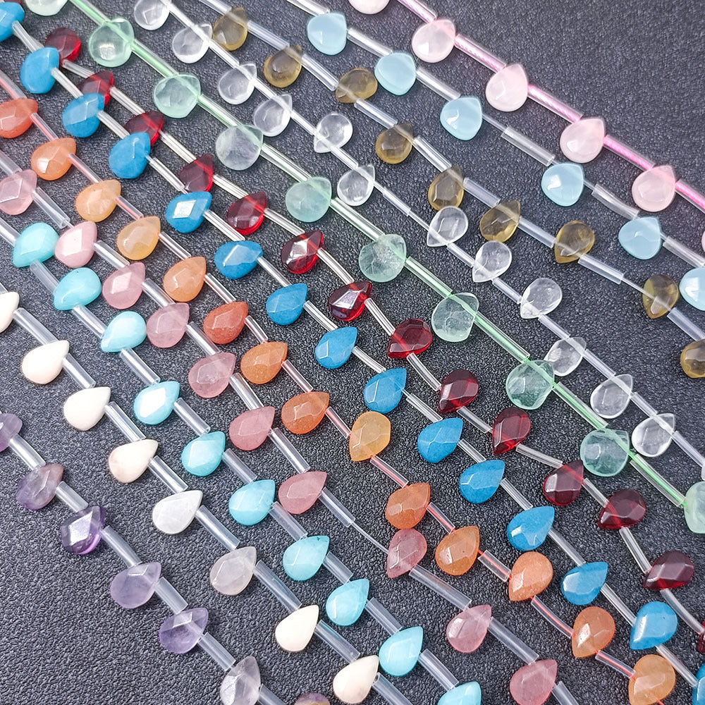 Wholesale 1 item32pieces 9X6MM Natural  Faceted Pear shape Gemstone Beads DIY Jewelry