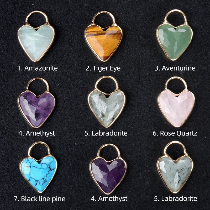 Beautiful Gemstone Amethyst Pendant Gemstone Heart Pendant for Necklace Making