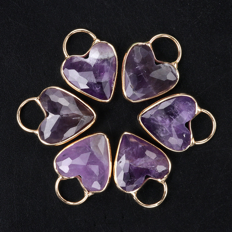 Beautiful Gemstone Amethyst Pendant Gemstone Heart Pendant for Necklace Making
