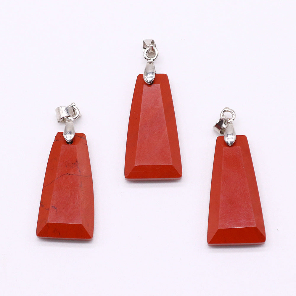 Wholesale Geometric Trapezoid Gemstone Crystal Pendant Charm Fashion Jewelry Accessories