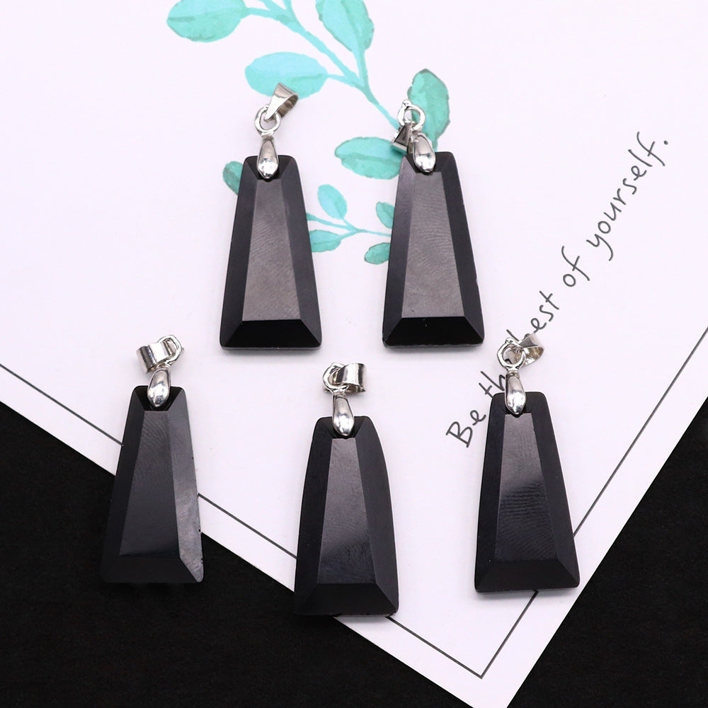 Wholesale Geometric Trapezoid Gemstone Crystal Pendant Charm Fashion Jewelry Accessories