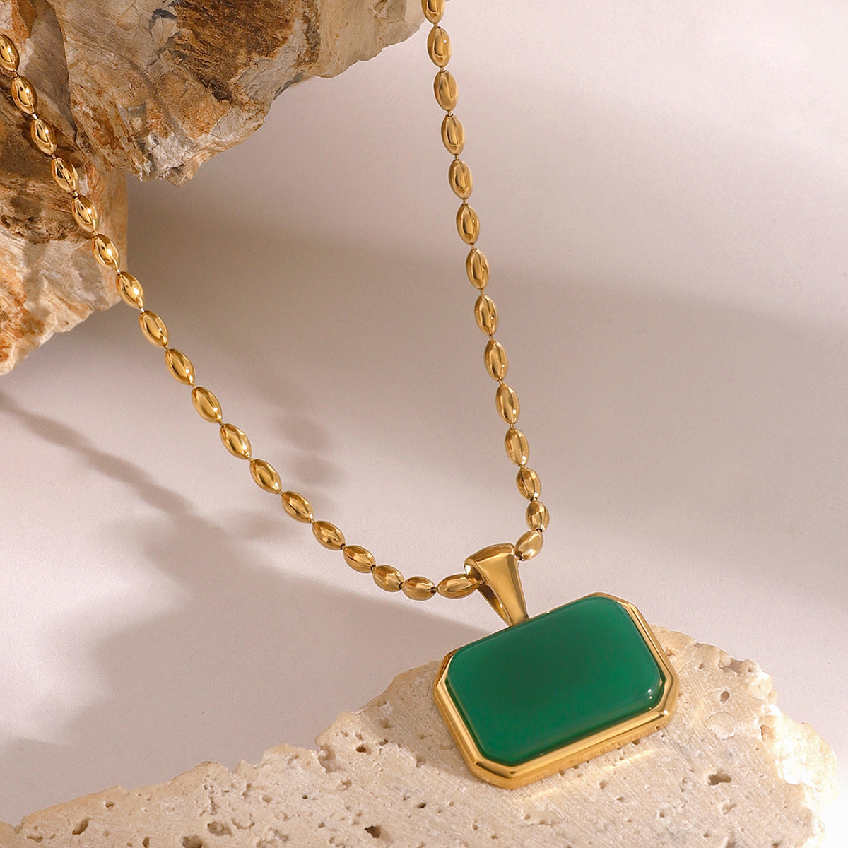 【GIRAFFE®】Amazonite Tiger eye Lapis lazuli Green jade Necklace,Minimalist Gemstone necklace