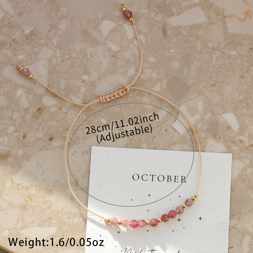 Natural Gemstone Crystal Bracelet Healing Spiritual Ruby Bracelet Adjustable