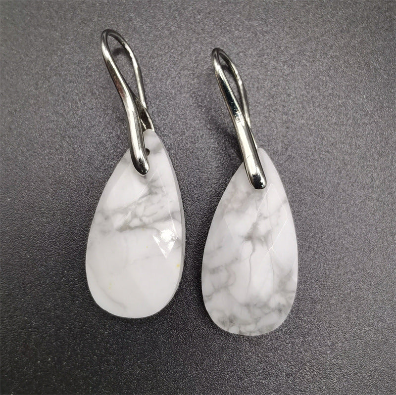 Europe and the United States Popular Simple Multi-faceted Drop Shaped Earrings