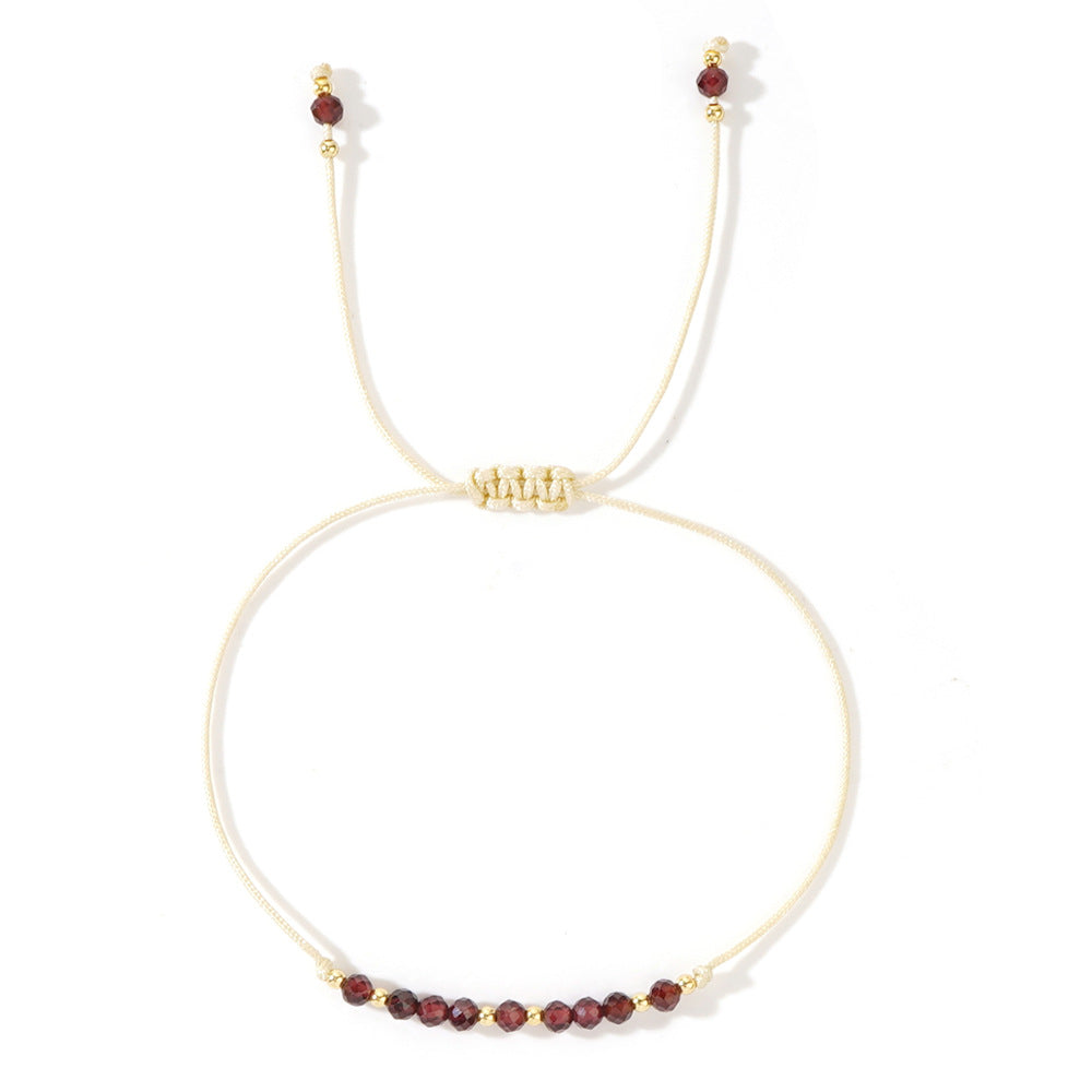 Natural Gemstone Crystal Bracelet Healing Spiritual Ruby Bracelet Adjustable