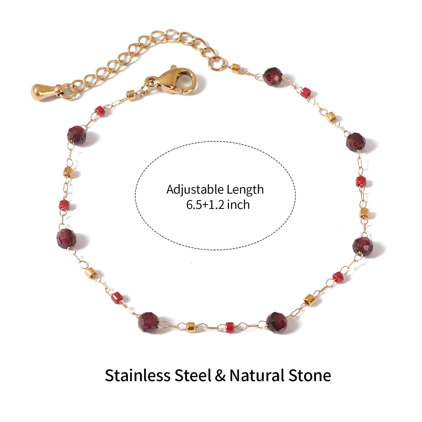 Stainless Steel Gemstone Bracelet